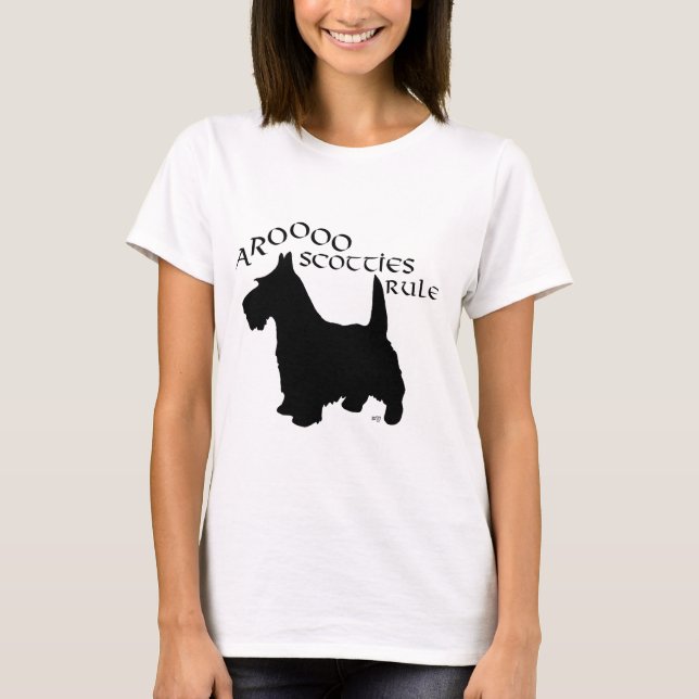 Camiseta Silueta de Terrier Escocés (Anverso)