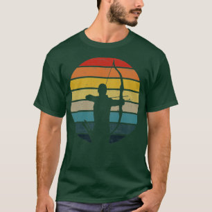 Camiseta Silueta De Tiro Con Arco En Un Estanque Retro Mole