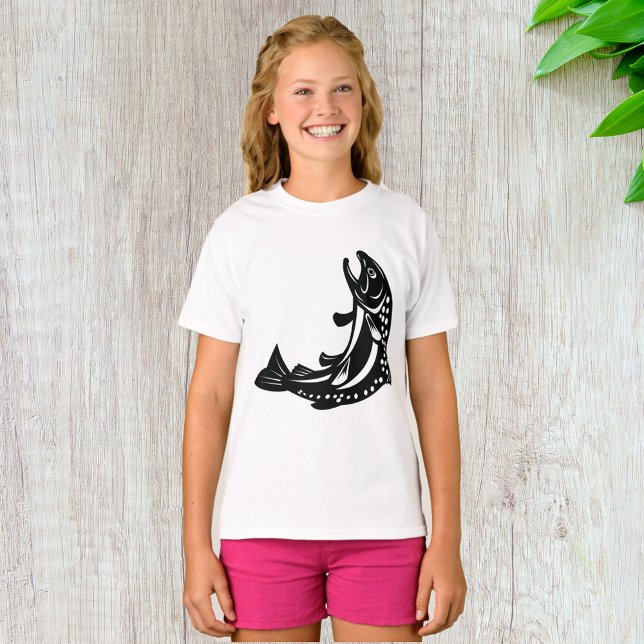 Camiseta Silueta de trucha saltando (Subido por el creador)