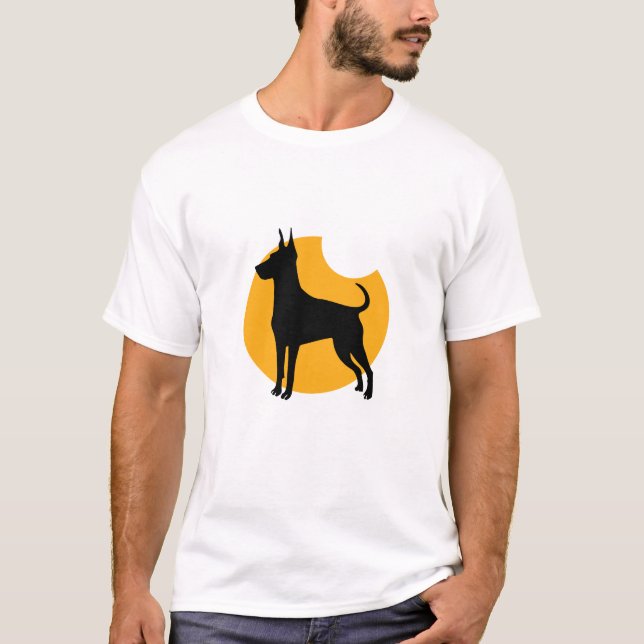 Camiseta Silueta de un dobermans (Anverso)
