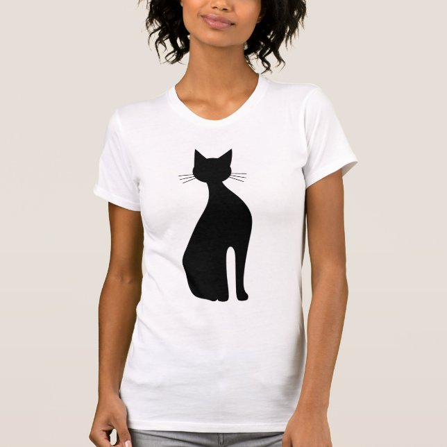 Camiseta Silueta de un gato sentado (Anverso)