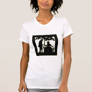 Camiseta Silueta de un par en amor en un parque