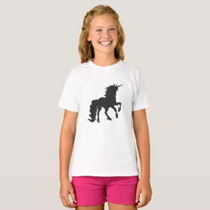 Camiseta Silueta de unicornio - Elegir color de fondo