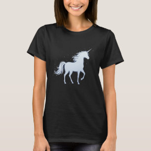 Camiseta Silueta de Unicornio Etéreo Minimalista Soñador Fa