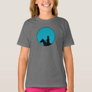 Camiseta Silueta de vaquero a caballo - turquesa