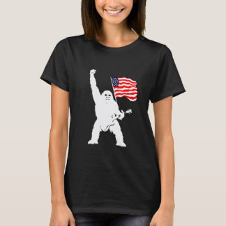 Camiseta Silueta de Yeti Patriótico Con Guitarra