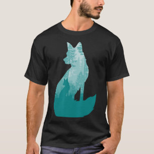 Camiseta Silueta de zorro en el bosque Cazador de animales