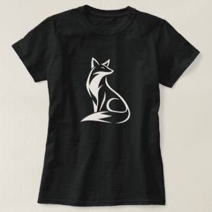 Camiseta Silueta de zorro sentado minimalista