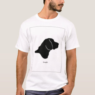 Camiseta Silueta del beagle blanco y negro