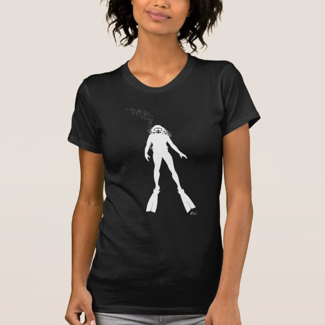 Camiseta Silueta del buceador (mujer) (Anverso)