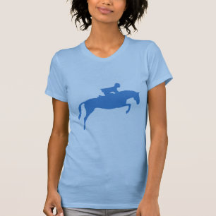 Camiseta Silueta del caballo del puente (azul)