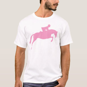 Camiseta Silueta del caballo del puente (rosa)