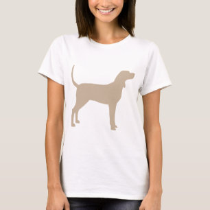Camiseta Silueta del Coonhound (moreno)
