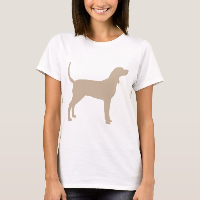 Camiseta Silueta del Coonhound (moreno) (Anverso)