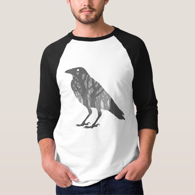 Camiseta Silueta del cuervo del bosque (Anverso)