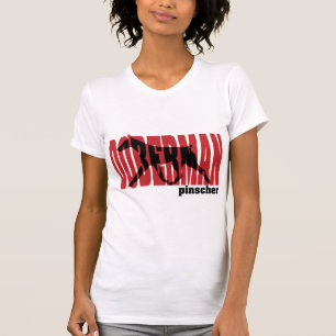 Camiseta Silueta del Doberman, moviéndose