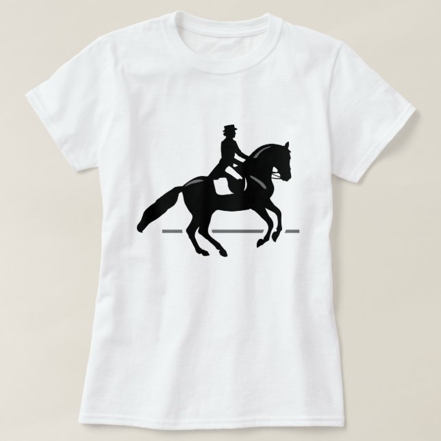 Camiseta Silueta del Equestrian del Dressage del caballo (Diseño del anverso)
