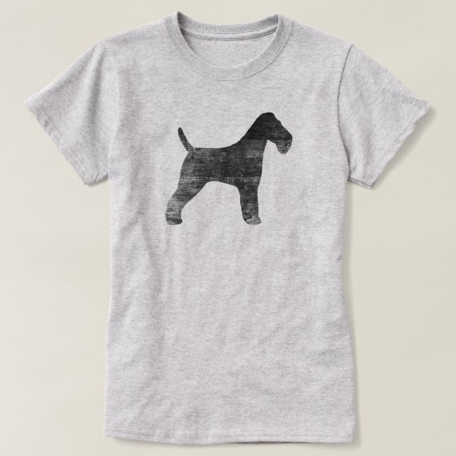 Camiseta Silueta del fox terrier del alambre (Diseño del anverso)
