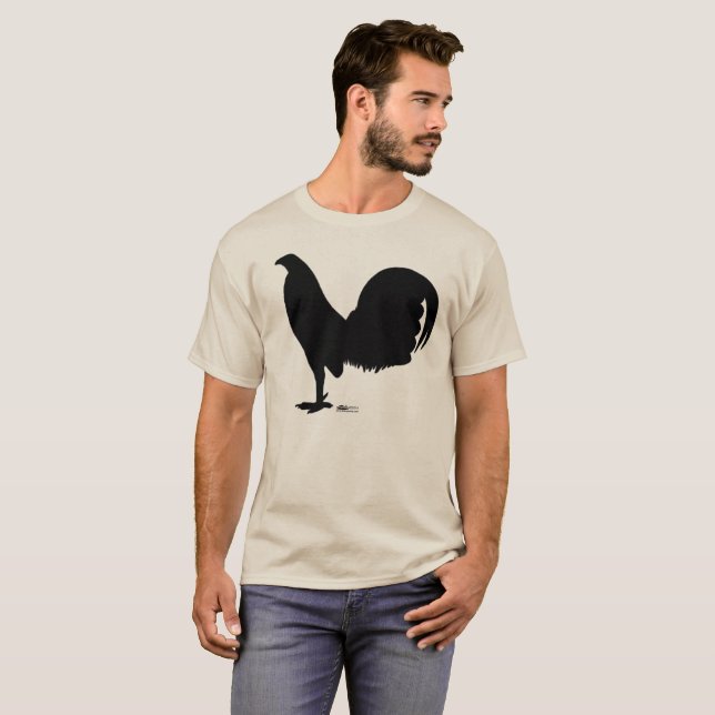 Camiseta Silueta del gallo del gallo de pelea (Anverso completo)