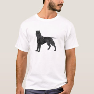 Camiseta Silueta del Grunge del perro del pitbull