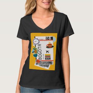 Camiseta Silueta del horizonte de la ciudad de Bogotá Colom