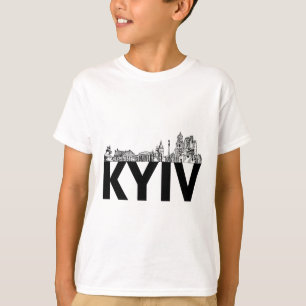 Camiseta silueta del horizonte de la ciudad de Kiev Ucrania