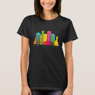 Camiseta Silueta del horizonte de Nueva Orleans Louisiana E