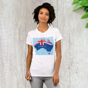 Camiseta Silueta del mapa de la bandera de Australia