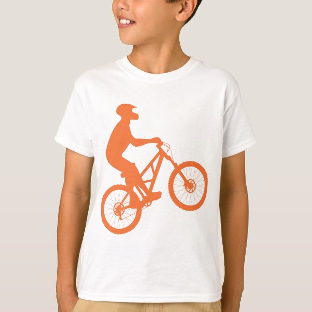 Camiseta Silueta del motorista de la montaña (Anverso)