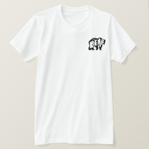 Camiseta Silueta del oso papá.Negro