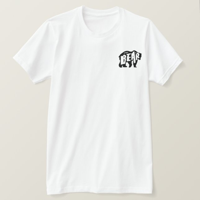 Camiseta Silueta del oso papá.Negro (Anverso del diseño)