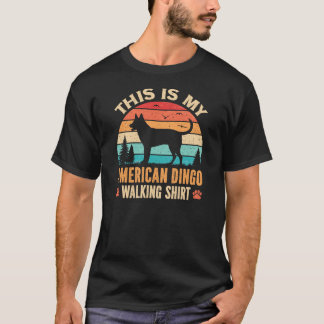 Camiseta Silueta del padre paseando al perro Dingo american