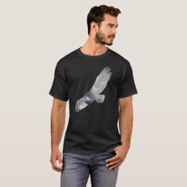 Camiseta Silueta del pájaro apoyada en vuelo por las nubes