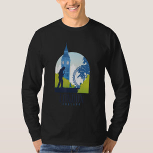 Camiseta Silueta del perfil urbano de Londres, Inglaterra,