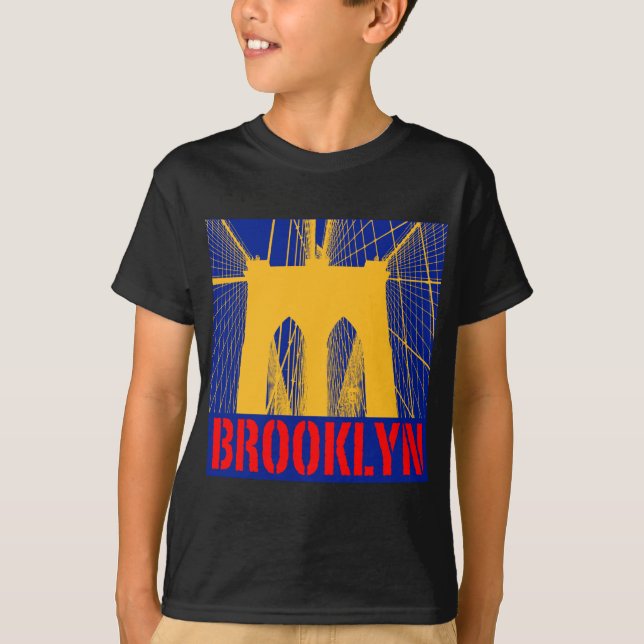 Camiseta Silueta del puente de Brooklyn (Anverso)