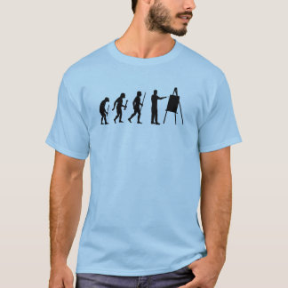 Camiseta Silueta divertida de la evolución de la pintura