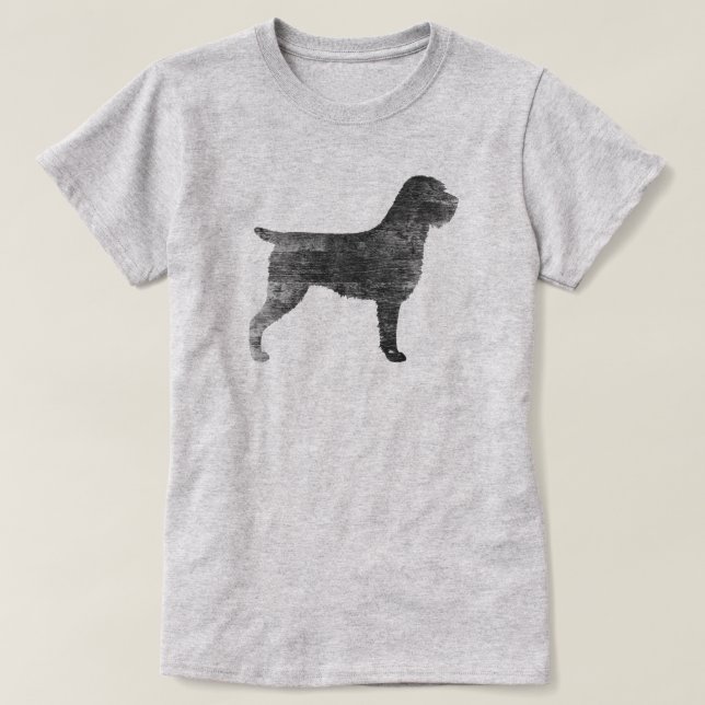 Camiseta Silueta el señalar Griffon Wirehaired (Diseño del anverso)