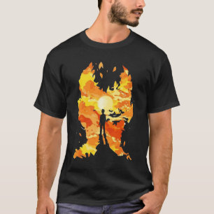 Camiseta Silueta en Llamas de Imaginación
