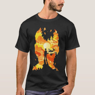Camiseta Silueta en Llamas de Imaginación