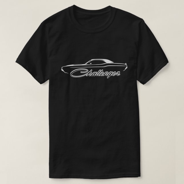 Camiseta Silueta Fantasma Negra 1970 Challenger (Diseño del anverso)