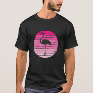 Camiseta Silueta Flamingo de color rosa retro vintage femen
