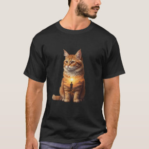 Camiseta Silueta Gato Atardecer Viaje Interior