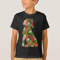Silueta Graciosa De Perro Beagle Suma Floral Hawai