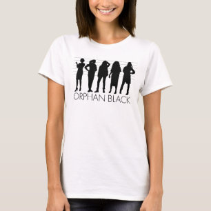 Camiseta Silueta huérfana del carácter del negro el  