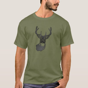 Camiseta Silueta metalizado: Deer de cola blanca