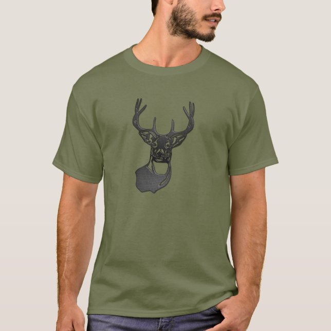 Camiseta Silueta metalizado: Deer de cola blanca (Anverso)