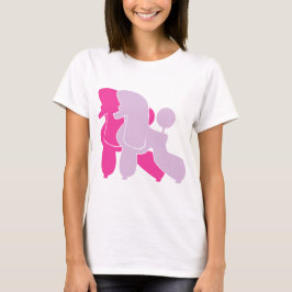 Camiseta Silueta mínima de caniche rosa