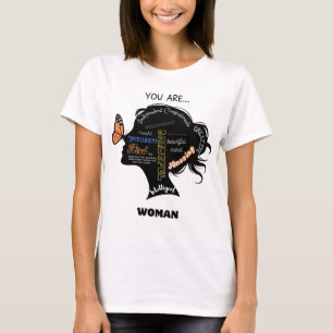 Camiseta Silueta minimalista de mujer blanca y negra