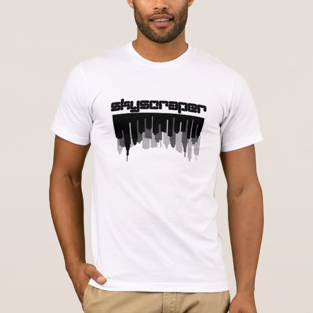 Camiseta Silueta minimalista de rascacielos (Anverso)