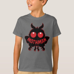 Camiseta Silueta Misteriosa del Hombre Polilla de Ojos Rojo